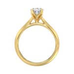 LADIES SOLITAIRE RING 1 1/2CT PEAR DIAMOND 14K YELLOW GOLD - Image 2