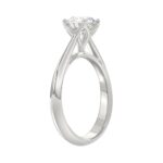 LADIES SOLITAIRE RING 1.00CT ROUND DIAMOND 18K WHITE GOLD - Image 3