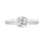 LADIES SOLITAIRE RING 1.00CT ROUND DIAMOND 18K WHITE GOLD - Image 4