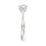 LADIES SOLITAIRE RING 1.00CT ROUND DIAMOND 18K WHITE GOLD - Image 5