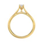 LADIES SOLITAIRE RING 1/2CT OVAL DIAMOND 18K YELLOW GOLD - Image 2