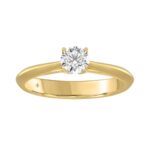 LADIES SOLITAIRE RING 1/2CT ROUND DIAMOND 18K YELLOW GOLD