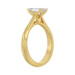 LADIES SOLITAIRE RING 1CT EMERALD DIAMOND 14K YELLOW GOLD - Image 3