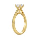 LADIES SOLITAIRE RING 1CT ROUND DIAMOND 14K YELLOW GOLD - Image 3
