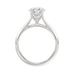 LADIES SOLITAIRE RING 2 1/2CT OVAL DIAMOND 14K WHITE GOLD - Image 2