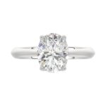 LADIES SOLITAIRE RING 2 1/2CT OVAL DIAMOND 14K WHITE GOLD - Image 5