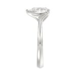 LADIES SOLITAIRE RING 2 1/2CT PEAR DIAMOND 14K WHITE GOLD - Image 4