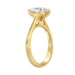 LADIES SOLITAIRE RING 2 1/2CT PEAR DIAMOND 14K YELLOW GOLD - Image 3