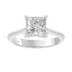 LADIES SOLITAIRE RING 2 1/2CT PRINCESS DIAMOND 14K WHITE GOLD