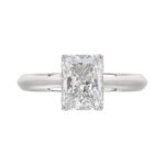 LADIES SOLITAIRE RING 2 1/2CT RADIANT DIAMOND 14K WHITE GOLD - Image 5
