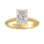 LADIES SOLITAIRE RING 2 1/2CT RADIANT DIAMOND 14K YELLOW GOLD