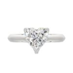 LADIES SOLITAIRE RING 2.00CT HEART DIAMOND 14K WHITE GOLD - Image 5