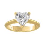 LADIES SOLITAIRE RING 2.00CT HEART DIAMOND 14K YELLOW GOLD