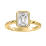LADIES SOLITAIRE RING 3CT EMERALD DIAMOND 14K YELLOW GOLD (CENTER STONE EMERALD DIAMOND 3CT )
