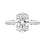 LADIES SOLITAIRE RING 3CT OVAL DIAMOND 14K WHITE GOLD - Image 5