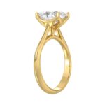 LADIES SOLITAIRE RING 3CT OVAL DIAMOND 14K YELLOW GOLD - Image 3