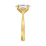 LADIES SOLITAIRE RING 3CT OVAL DIAMOND 14K YELLOW GOLD - Image 4
