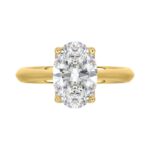 LADIES SOLITAIRE RING 3CT OVAL DIAMOND 14K YELLOW GOLD - Image 5