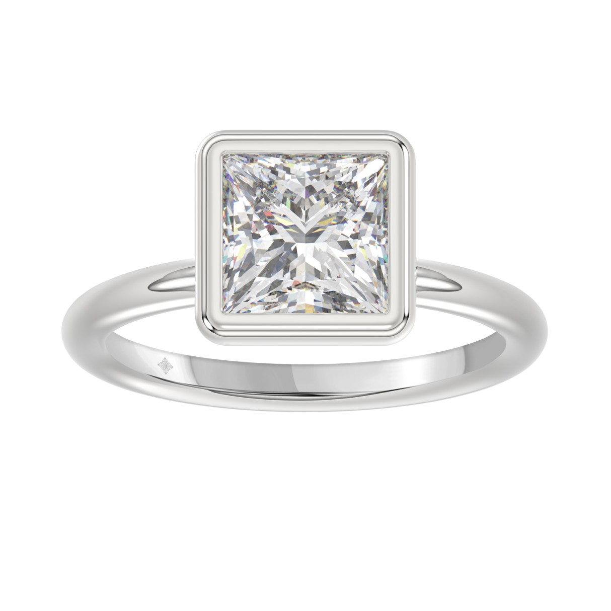 LADIES SOLITAIRE RING 3CT PRINCESS DIAMOND 14K WHITE GOLD (CENTER STONE PRINCESS DIAMOND 3CT ) - Image 1