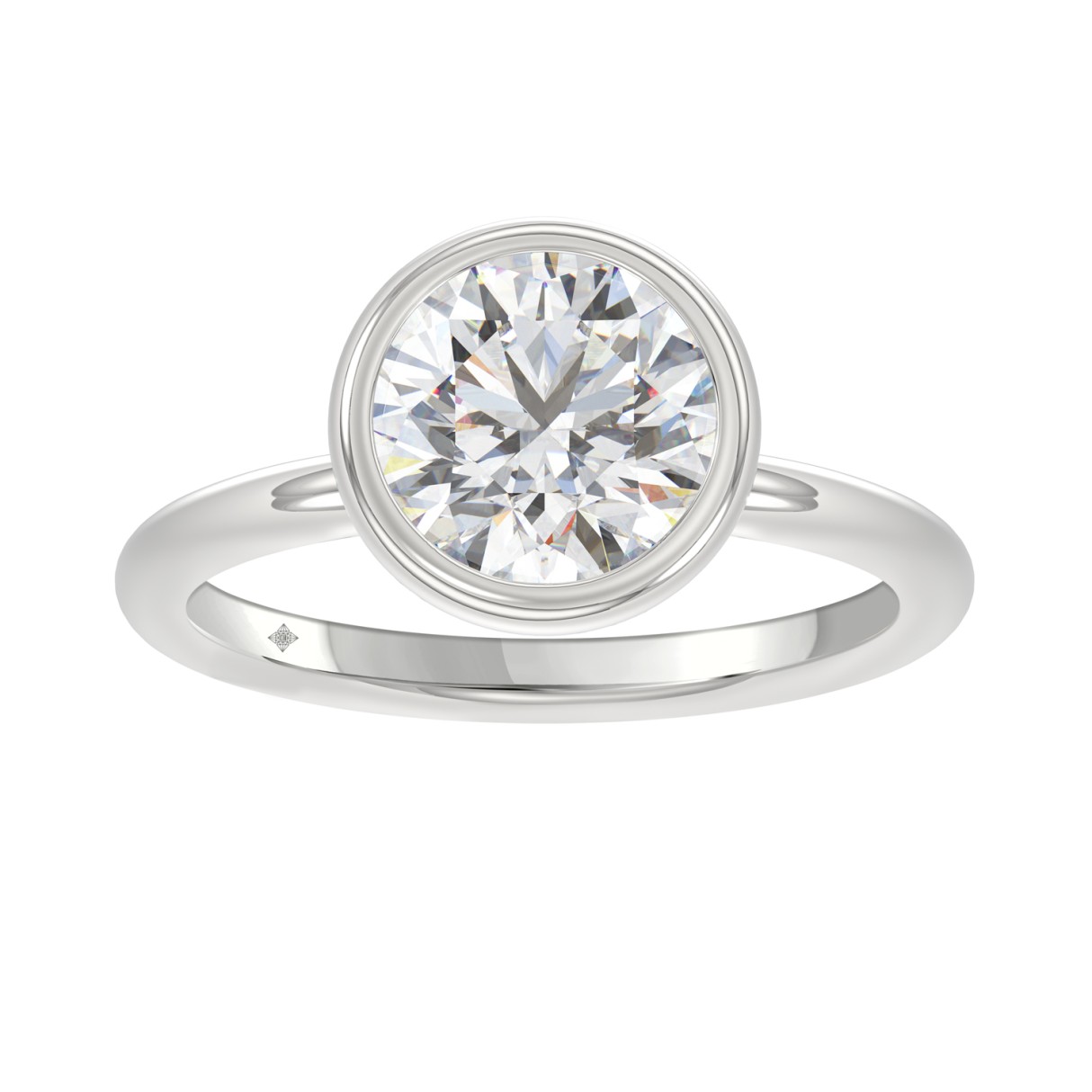 LADIES SOLITAIRE RING 3CT ROUND DIAMOND 14K WHITE GOLD (CENTER STONE ROUND DIAMOND 3CT ) - Image 1