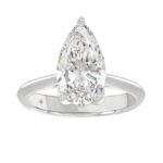 LADIES SOLITAIRE RING 4CT PEAR DIAMOND 14K WHITE GOLD