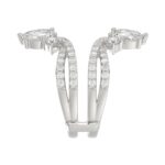 LADIES WRAP RING 2CT ROUND/MARQUISE DIAMOND 14K WHITE GOLD - Image 2