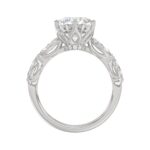 Luxury 14K White Gold  Bridal Ring for Ladies 3 3/4CT Round & Marquise Cut Diamonds 3.00CT Round Center stone (Color F-G -Clarity VS1/VS2) - Image 2