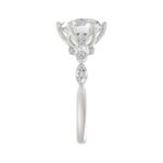 Luxury 14K White Gold  Bridal Ring for Ladies 3 3/4CT Round & Marquise Cut Diamonds 3.00CT Round Center stone (Color F-G -Clarity VS1/VS2) - Image 4