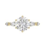 Luxury 14K Yellow Gold  Bridal Ring for Ladies 3 3/4CT Round & Marquise Cut Diamonds 3.00CT Round Center stone (Color F-G -Clarity VS1/VS2) - Image 5