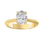Luxury 2.00 Ct Oval Lab-Grown Diamond Solitaire Engagement Ring In 18K Yellow Gold (Color F-G -Clarity Vs1/Vs2)