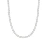 14K WHITE GOLD 4.00CT 16" ROUND DIAMOND LADIES TENNIS NECKLACE