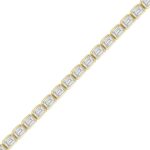 LADIES BRACELET 5.00CT EMERALD DIAMOND 14K YELLOW GOLD - Image 2