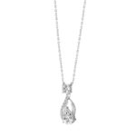 LADIES NECKLACE 1CT ROUND/PEAR DIAMOND 14K WHITE GOLD (CENTER STONE PEAR DIAMOND 3/4CT ) - Image 3