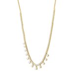 LADIES NECKLACES 5CT ROUND/PEAR DIAMOND 14K YELLOW GOLD - Image 2