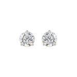 14K WHITE GOLD 3CT ROUND DIAMOND LADIES SOLITAIRE EARRINGS (CENTER STONE  ROUND DIAMOND 1 1/2CT)