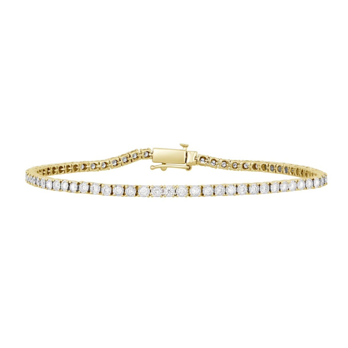 14K YELLOW GOLD 2CT ROUND DIAMOND LADIES BRACELETS - Image 1