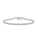 18K WHITE GOLD 3.00CT ROUND DIAMOND LADIES TENNIS BRACELET (TALON CLAWS LOCK)