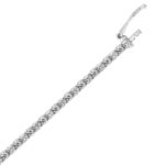 18K WHITE GOLD 3.00CT ROUND DIAMOND LADIES TENNIS BRACELET (TALON CLAWS LOCK) - Image 3