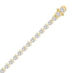 LADIES BRACELET 15CT ROUND DIAMOND 14K YELLOW GOLD - Image 2