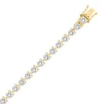 LADIES BRACELET 15CT ROUND DIAMOND 14K YELLOW GOLD - Image 3