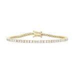 LADIES BRACELET 4CT ROUND DIAMOND 14K YELLOW GOLD