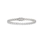 LADIES BRACELET 5CT ROUND DIAMOND 14K WHITE GOLD