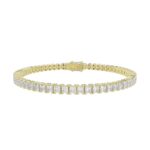 LADIES BRACELET 7CT PRINCESS DIAMOND 14K YELLOW GOLD