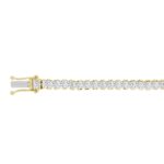 LADIES BRACELET 7CT PRINCESS DIAMOND 14K YELLOW GOLD - Image 2