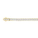 LADIES BRACELET 7CT PRINCESS DIAMOND 14K YELLOW GOLD - Image 3