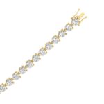 LADIES BRACELET 9CT ROUND DIAMOND 14K YELLOW GOLD - Image 2