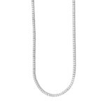 LADIES NECKLACES 3CT ROUND DIAMOND 14K WHITE GOLD - Image 2