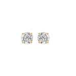 LADIES SOLITAIRE EARRINGS 1/2CT ROUND DIAMOND 18K YELLOW GOLD