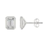 LADIES SOLITAIRE EARRINGS 4.00CT 14K WHITE GOLD - Image 2