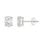 LADIES SOLITAIRE EARRINGS 4.00CT OVAL DIAMOND 14K WHITE GOLD (CENTER STONE OVAL DIAMOND 2.00CT) - Image 2